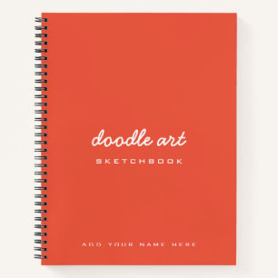 Sketch doodle art name sketchbook orange notizblock