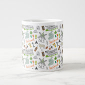 Sketch-Doodle-Muster Jumbo-Tasse (Vorderseite)