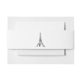 Sketch Eiffel Tower Wedding Einladungsbanderole