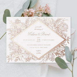 Sketch floral Diamond Romantische Gartenanlage Ros Folieneinladung