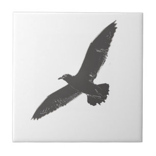 Sketch Flying Seagull Wings Fliese