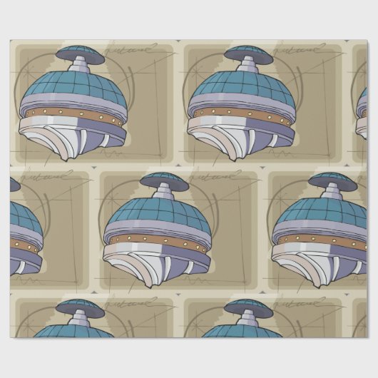 Sketch für die Raumstation Geschenkpapier (Flach)