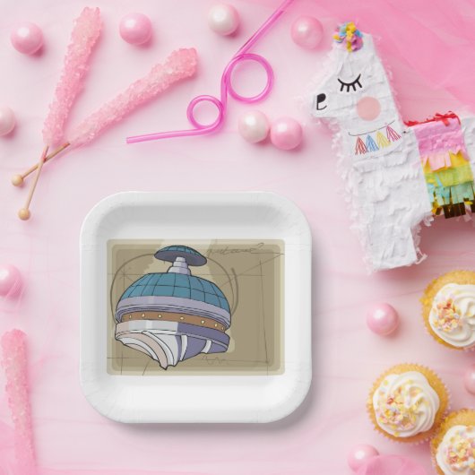 Sketch für die Raumstation Pappteller (Party)