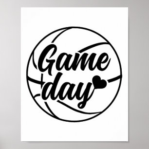 Sketch Game Day Sports Bll Sketch Player Poster