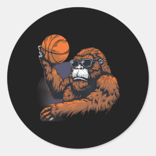 Sketch Gorilla Zeichnend Kunstwerk Bigfoot Sketch  Runder Aufkleber