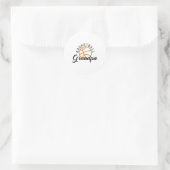 Sketch Großvater Matching Family Funny Sketch Love Runder Aufkleber (Tasche)
