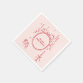 Sketch Hand Drawn Bow Babydusche Serviette (Ecke)