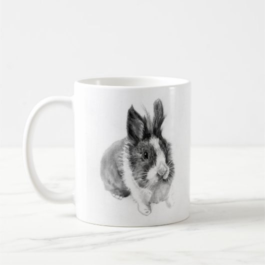 "Sketch-Hase: Charmantes, von Hand gezeichnet Kani Kaffeetasse (Links)