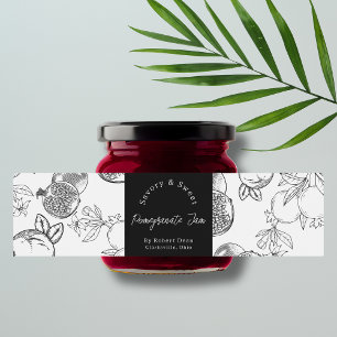 Sketch hausgemachte Granatapfeljam Wrap-around Lab Wasserflaschenetikett