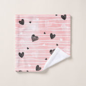 Sketch Hearts Personalisiertes Bestes Valentinsges Badhandtuch Set (Waschlappen)