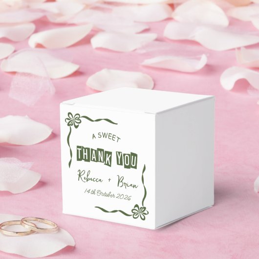 Sketch-Hochzeit von Green & White Hand Geschenkschachtel (Hochzeit)