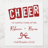 Sketch-Hochzeit von Rot und Weiß Weinetikett (Einzelnes Label)