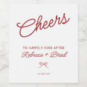 Sketch-Hochzeit von Rot und Weiß Weinetikett (Einzelnes Label)