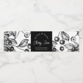 Sketch Homemade Cherry Jam Wrap-around Label Wasserflaschenetikett (Einzelnes Label)