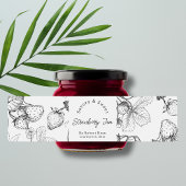 Sketch Homemade Strawberry Jam Wrap-around Label Wasserflaschenetikett