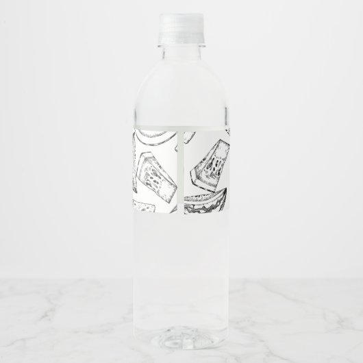 Sketch Homemade Watermelon Jam Wrap-around Label Wasserflaschenetikett (Rückseite)