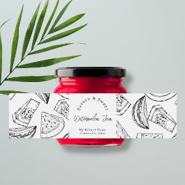 Sketch Homemade Watermelon Jam Wrap-around Label Wasserflaschenetikett