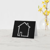 Sketch im Haus. Grau und Schwarz. Karte (Gelbe Blume)