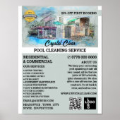 Sketch im Haus, Schwimmbad, Reinigung Poster (Vorne)