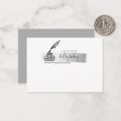 Sketch-Imitate Silver Quill Pen Script Mitteilungskarte (Vorderseite/Rückseite Beispiel)