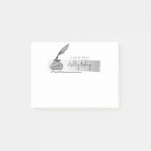Sketch-Imitate Silver Quill Pen Script Post-it Klebezettel (Vorderseite)