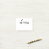 Sketch-Imitate Silver Quill Pen Script Post-it Klebezettel (Auf Schreibtisch)