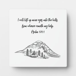 Sketch in pencil on Wall Motto with Psalm Plaque Fotoplatte