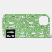 Sketch-Krokodile-Muster | Monogramm Case-Mate iPhone Hülle (Rückseite (Horizontal))