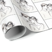 Sketch-Liebhaber auf Weiß Geschenkpapier (Rolleneckpunkt)