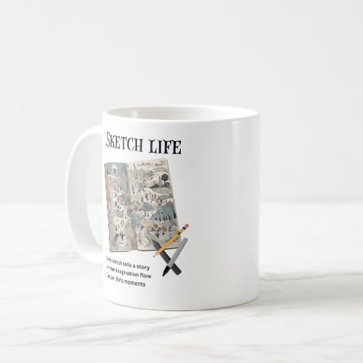 Sketch Life Kaffeetasse (Vorderseite Links)