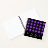 Sketch Lila Black Kariert Gingham Karo Pattern Notizblock (Innenseite)