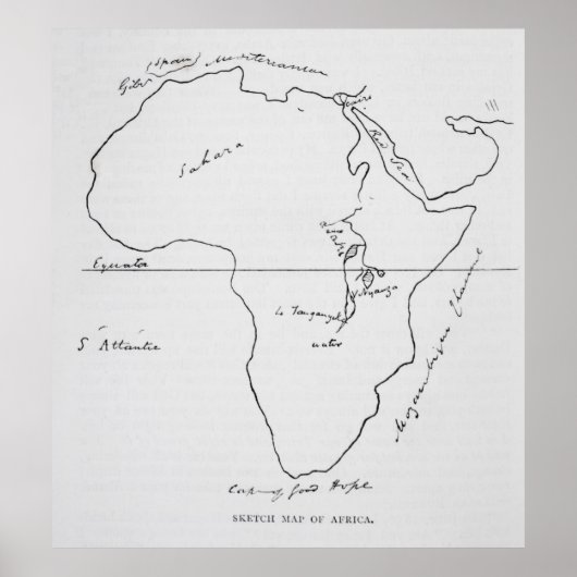 Sketch Map von Afrika Poster (Vorne)