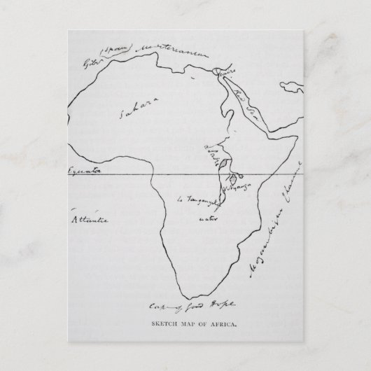 Sketch Map von Afrika Postkarte (Vorderseite)