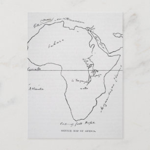 Sketch Map von Afrika Postkarte