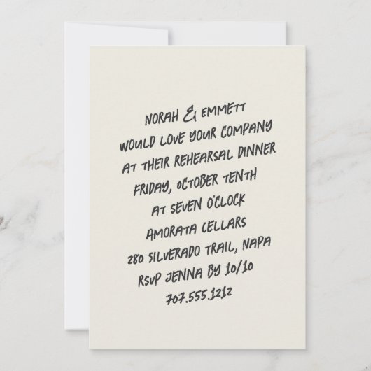 Sketch Marker Probe Dinner Einladung (Vorderseite)