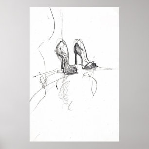 Sketch mit hoher Ferse - Poster