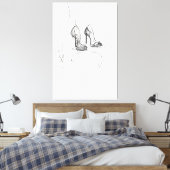 Sketch mit hoher Ferse - Premium Leinwanddruck (Insitu (Schlafzimmer))