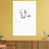 Sketch mit hoher Ferse - Premium Leinwanddruck (Insitu (Wohnzimmer))
