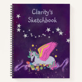 Sketch-Notebook mit magischer Einhornabdeckung Notizblock (Vorderseite)