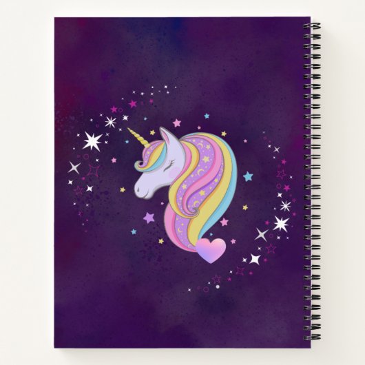 Sketch-Notebook mit magischer Einhornabdeckung Notizblock (Rückseite)