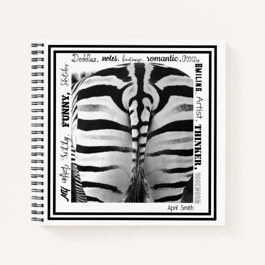 Sketch/Notebook - Zebra B/W-Notebook Notizblock (Vorderseite)