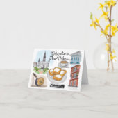 Sketch-Notecard für Reisen: Beignets in New Orlean Karte (Gelbe Blume)