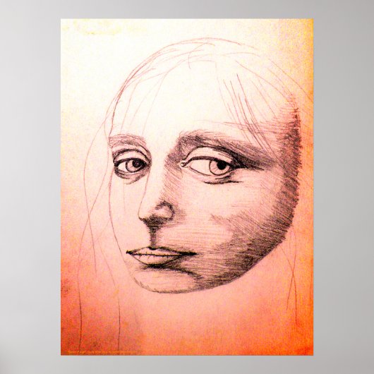 "Sketch of a girl" (sangria) , A study of da Vinci Poster (Vorne)