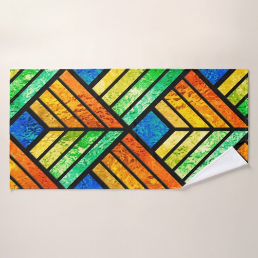 Sketch of a stained glass window. Seamless pattern Badehandtuch (Badehandtuch)