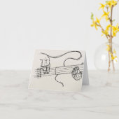 Sketch of Bass Player Greeting Card Karte (Gelbe Blume)