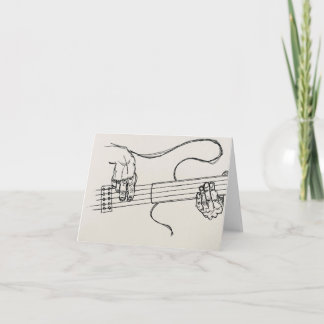 Sketch of Bass Player Greeting Card Karte