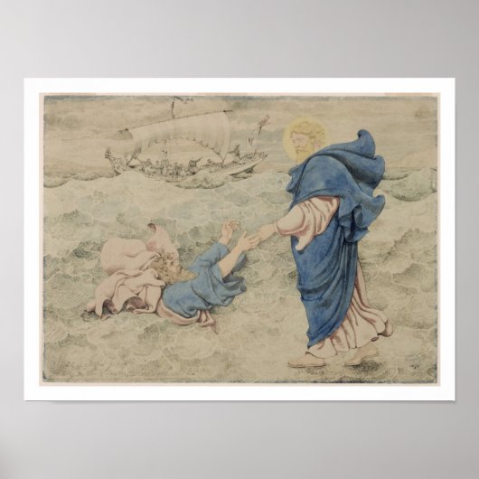 Sketch of Christ Walking on Water Poster (Vorne)