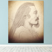 "Sketch of Kitaro", musician, composer, artist Leinwanddruck (Insitu (Holzboden))