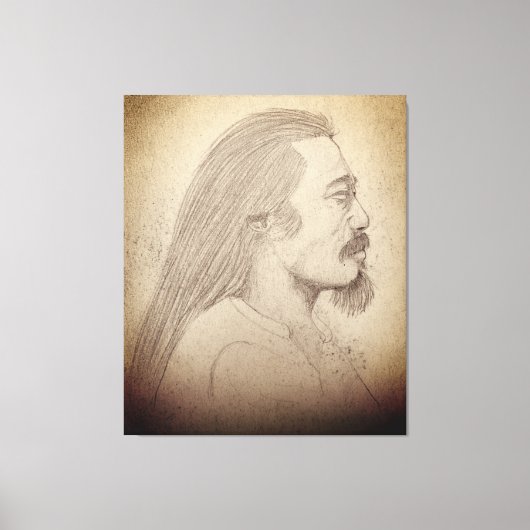 "Sketch of Kitaro", musician, composer, artist Leinwanddruck (Vorderseite)