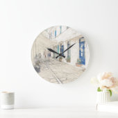 Sketch of Walking on traditioanal greek streets Große Wanduhr (Zuhause)